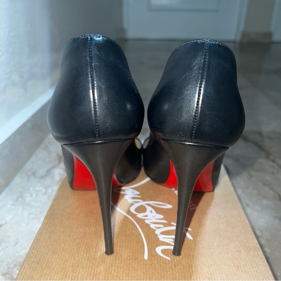 Christian Louboutin Hot Chick 100 Black Nappa with Casali Mirror Soles 37.5 - Picture 14 of 16